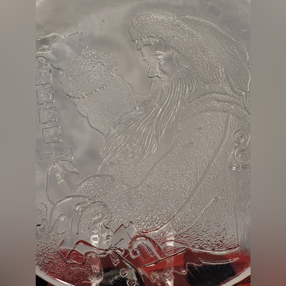 Santa Claus Noel 12.25 Inch Serving Platter by Libbey - Vintage - Picture 2 of 7